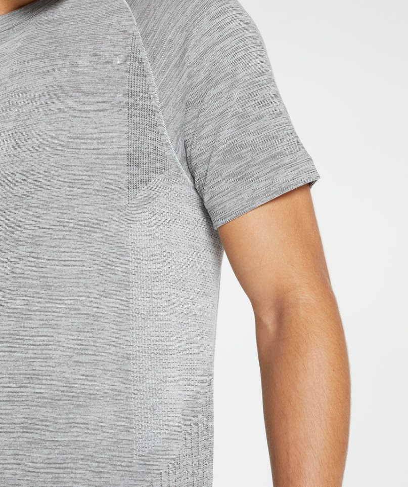 Men's Gymshark Retake Seamless T-Shirts Light Grey | NZ 0BGLFP